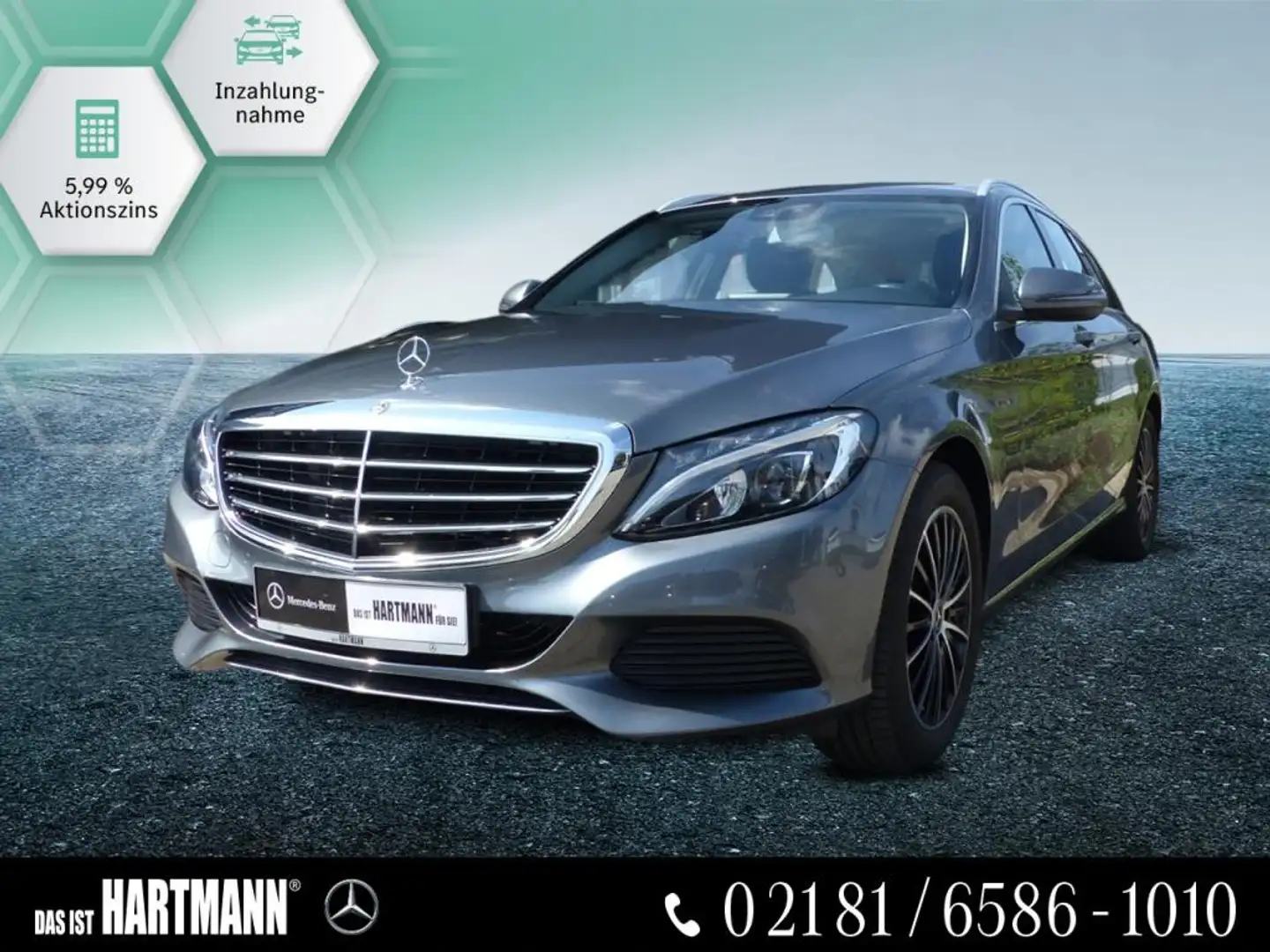 Mercedes-Benz C 180 T-Modell EXCLUSIVE+TOTWINKEL+LED+AMBIENTE+NAV+PDC Gris - 1