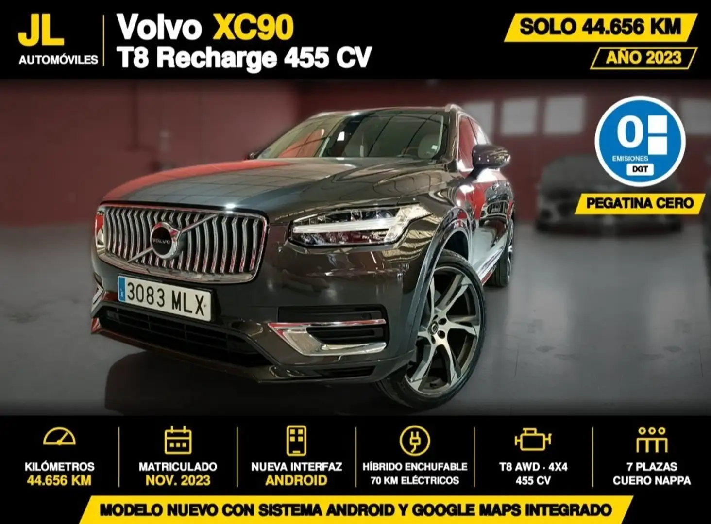 Volvo XC90 T8 Plus Bright AWD Aut. Gris - 1