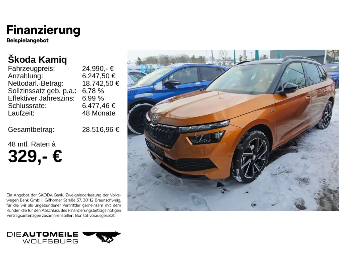 Skoda Kamiq 1.5 TSI DSG Monte Carlo Rückfahrkam/AHK Orange - 2