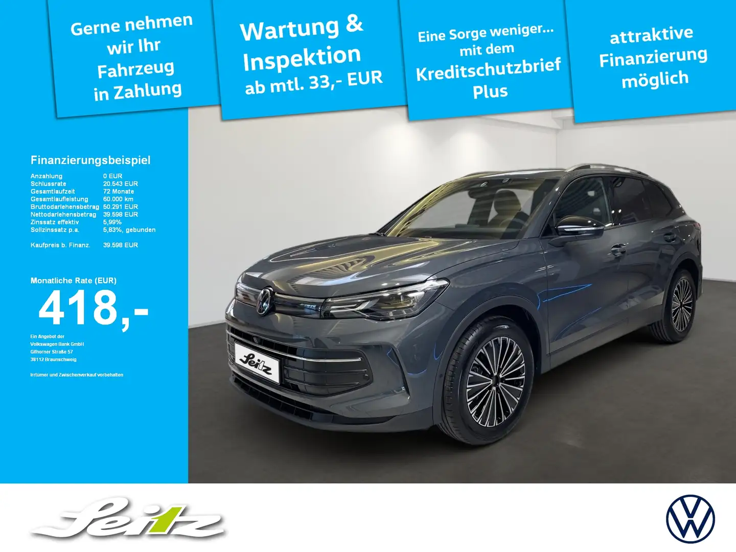 Volkswagen Tiguan 1.5 eTSI Goal *AHK*NAVI*KAMERA*SITZH* Grau - 1