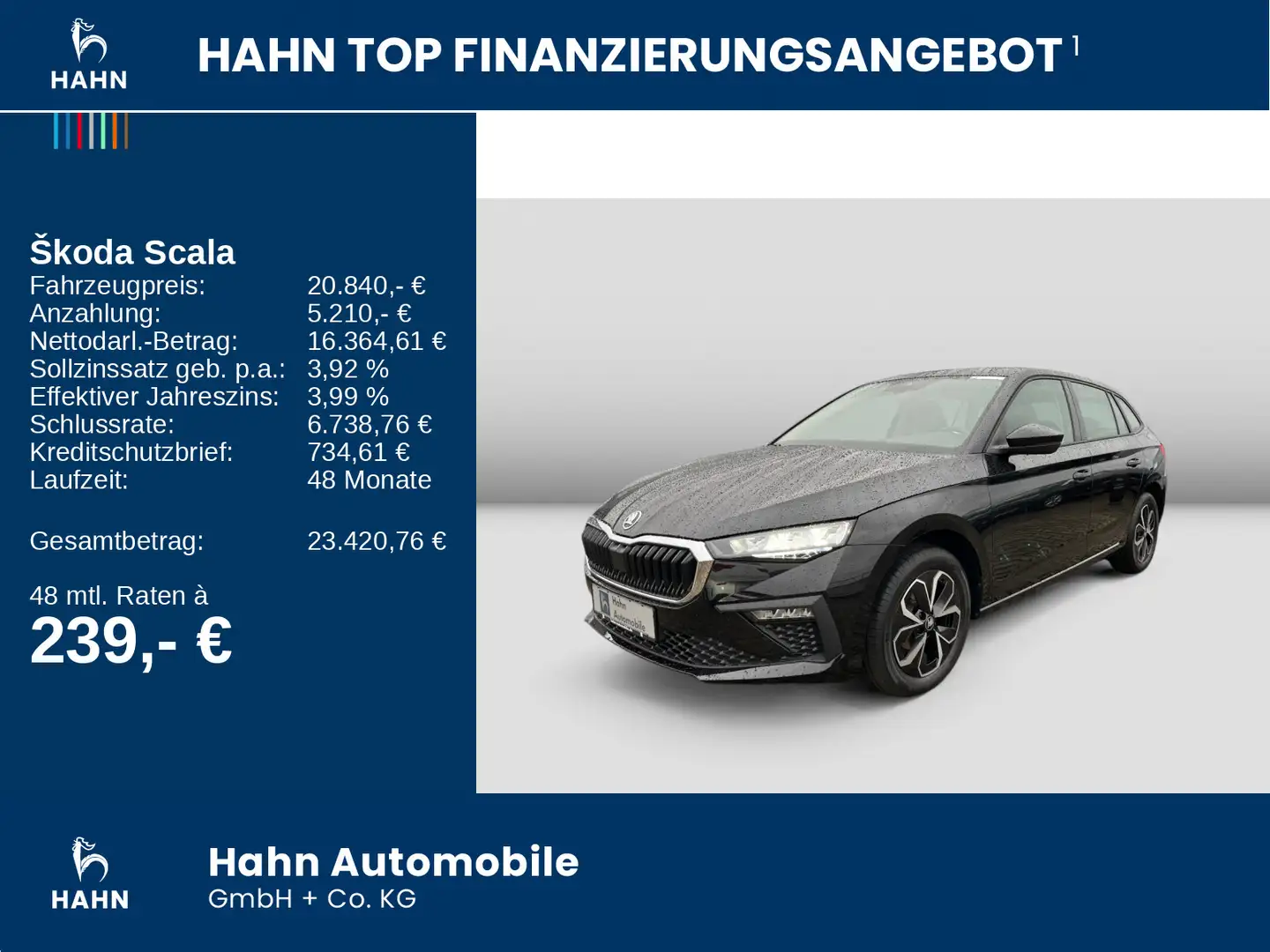 Skoda Scala 1.0TSI Selection LED AHK APP-Connect PDC Schwarz - 2