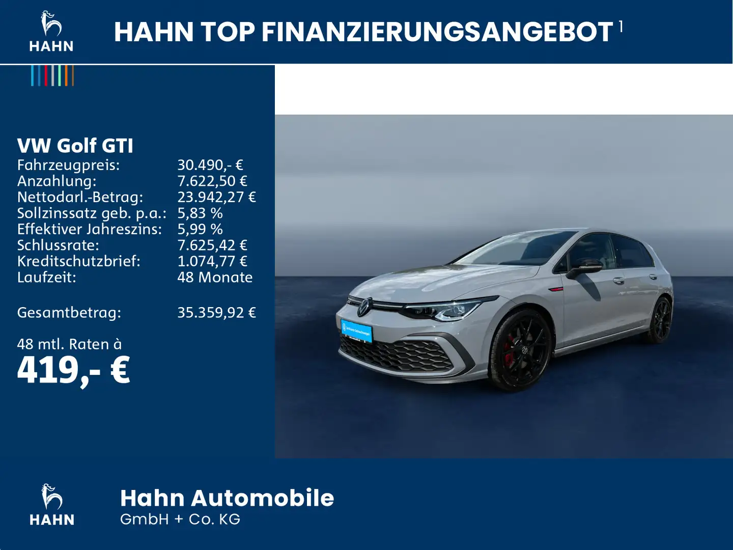 Volkswagen Golf GTI 2.0TSI DSG AHK LED Keyless Entry CAM Grau - 2