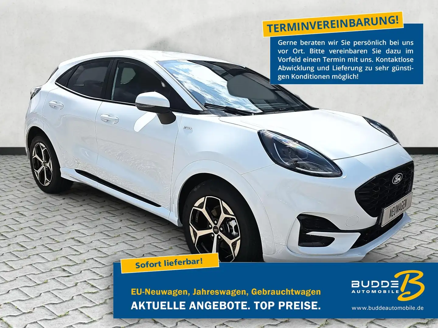 Ford Puma 1.0 EB Hybrid ST-Line nMod 5J. Garantie AHK Weiß - 1