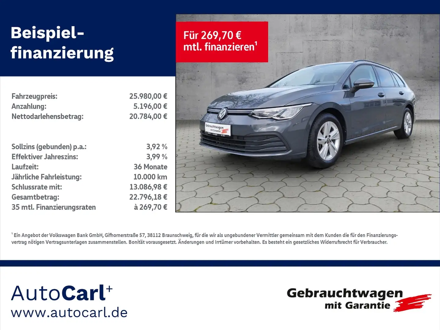 Volkswagen Golf Variant VIII Variant Life 2.0 TDI DSG BusinessPrem. KLIMA Grau - 1