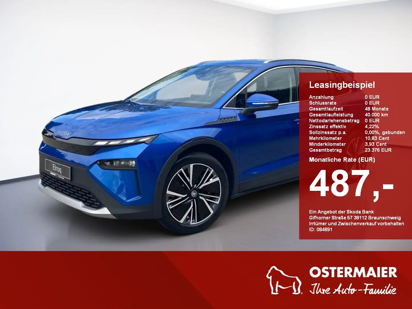 Skoda Elroq 85 Suite 210 kW 1-Gang-Automatik.MATRIX.HEAD-UP.NA Blau - 1