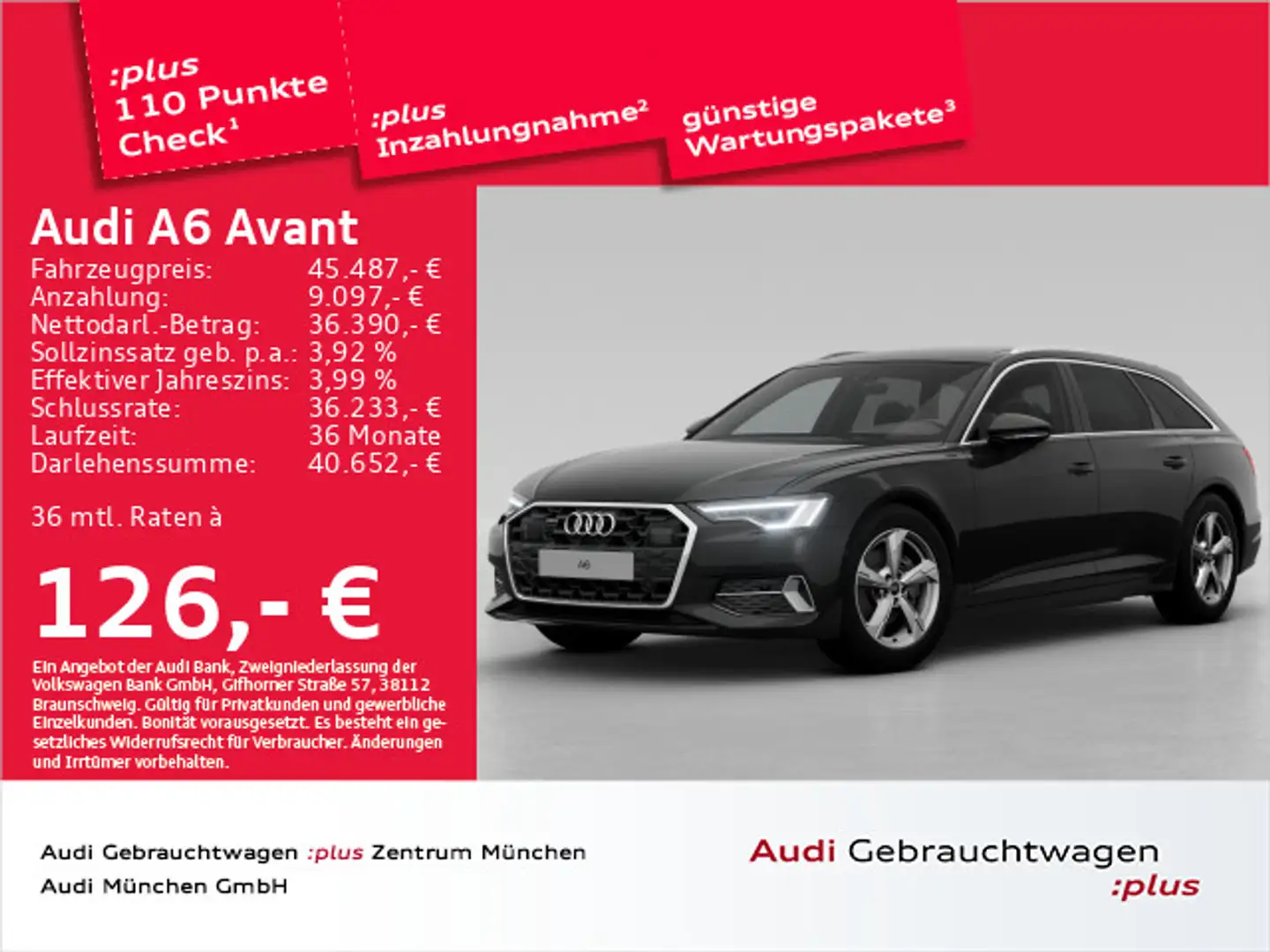 Audi A6 40 TDI qu. S tronic advanced Pano/AHK/K Schwarz - 1