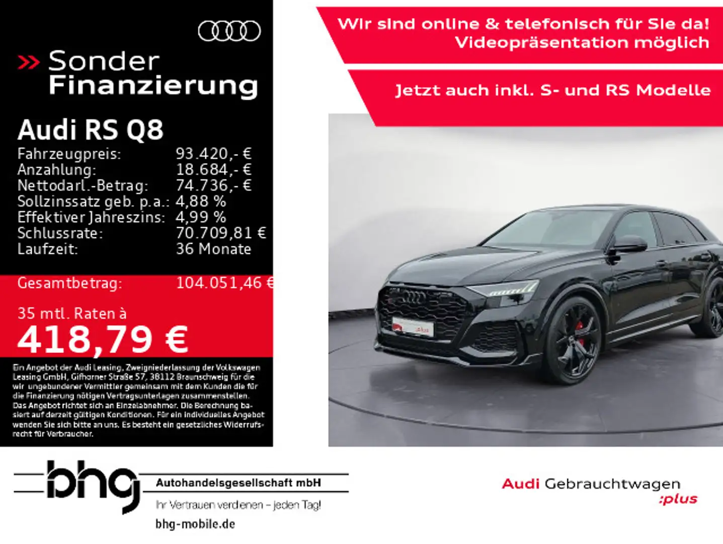 Audi RS Q8 TFSI quattro tiptronic RSKeramik/Abgas/Des Noir - 1