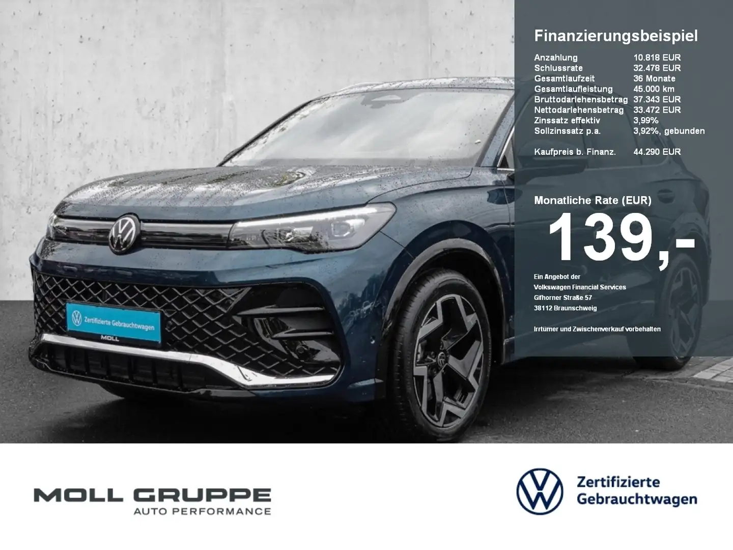 Volkswagen Tiguan 2.0 TDI DSG R-Line AHK HEAD UP Blau - 1