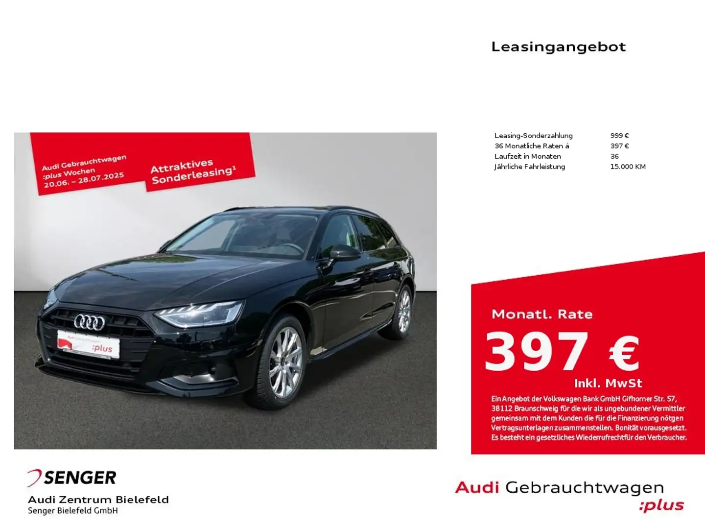 Audi A4 Avant Advanced 35 TDI MMI LED AHK Memory Schwarz - 1