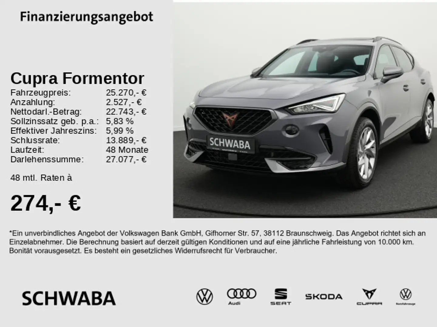 CUPRA Formentor Cupra Formentor 2.0 TDI *ACC*AHK*LED*PANO*18''* Szürke - 1