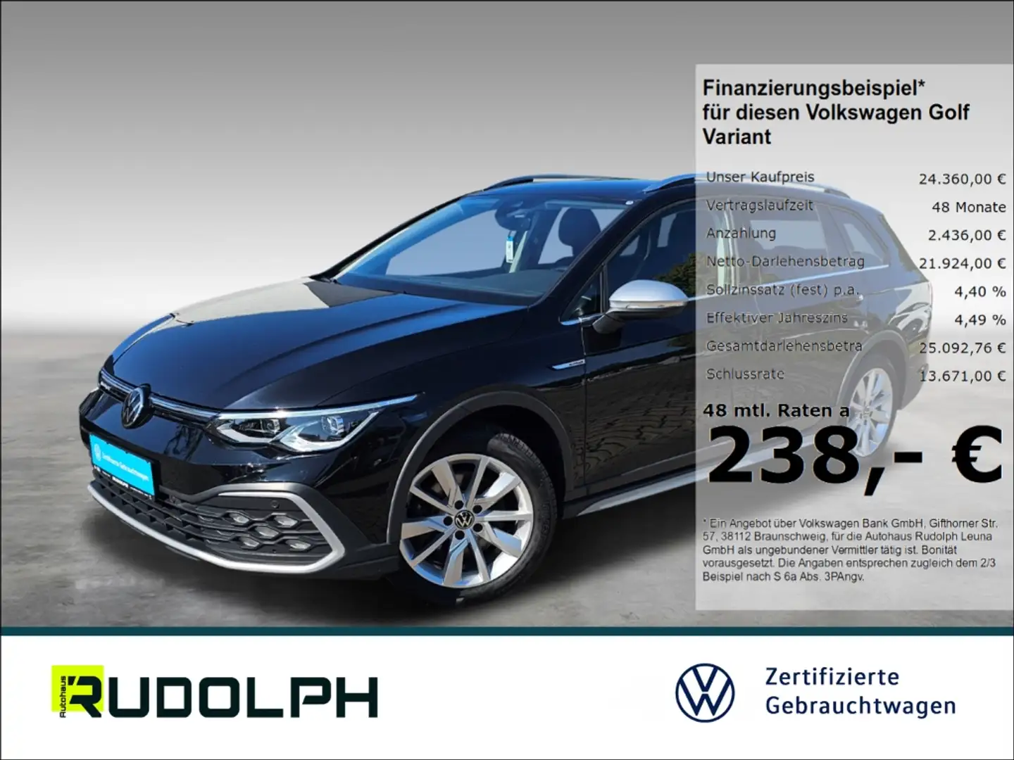Volkswagen Golf Variant VIII Alltrack 2.0 TDI 4Motion DSG LED SHZ Klima AC Noir - 1