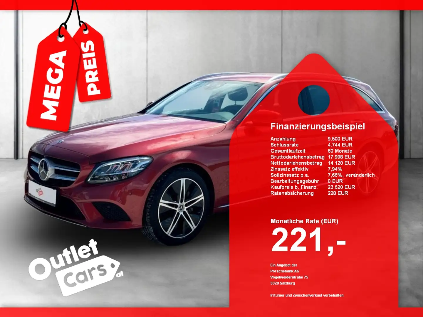 Mercedes-Benz C 220 T d 4Matic Avantgarde ASSIST+LEDER+NAVI+LM Rot - 1