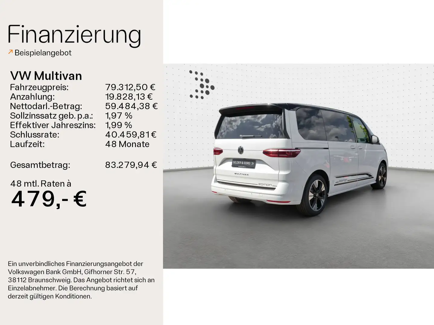 Volkswagen T7 Multivan T7 Multivan Edition TDI DSG *360°*Head*AHK*H&K Weiß - 2