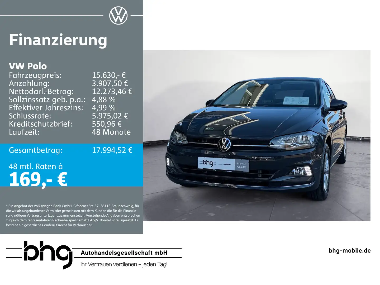 Volkswagen Polo 1.0 TSI OPF Highline Grau - 1