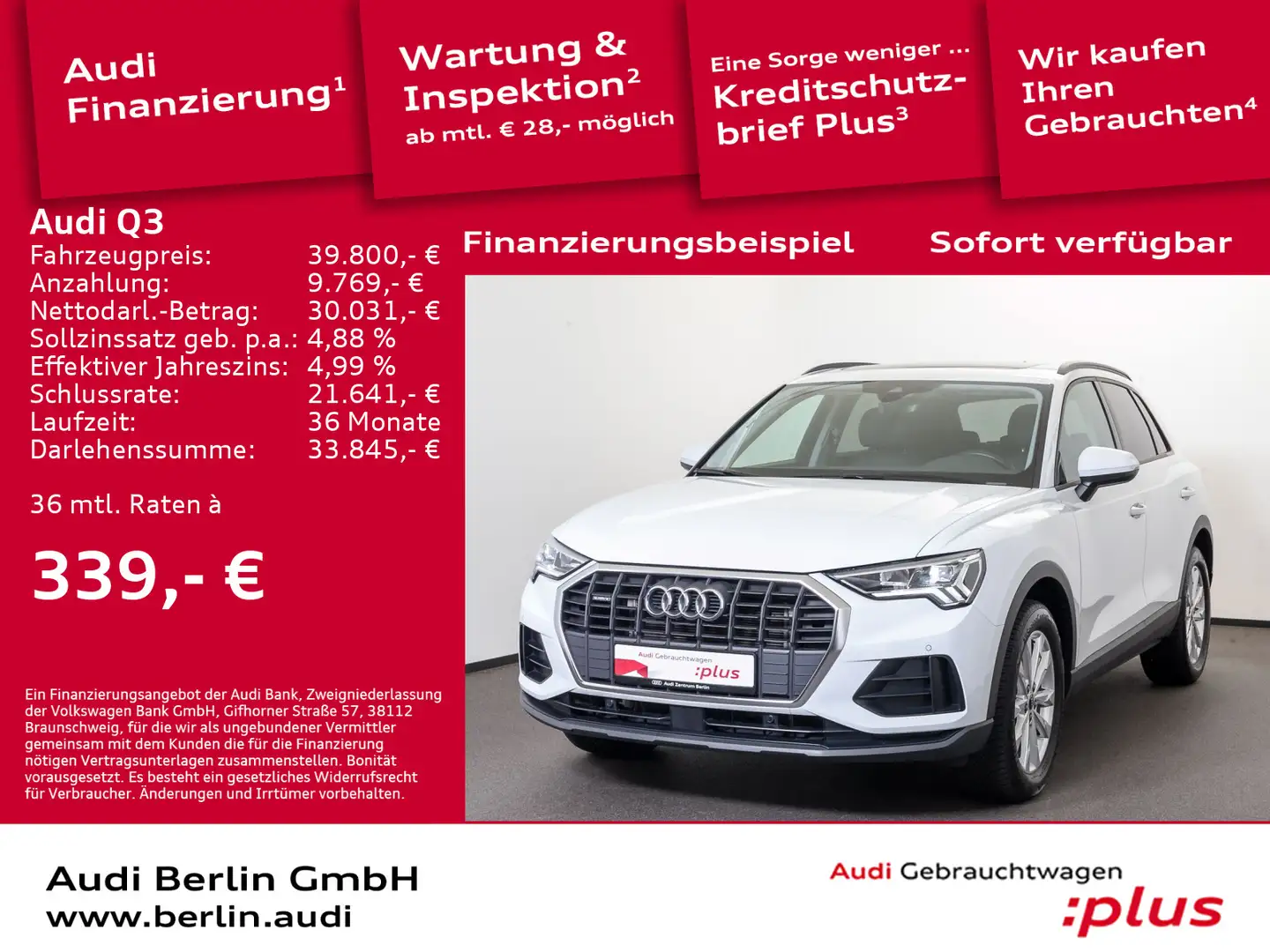 Audi Q3 40 TDI qu. S tr. SITZHZG PDC LED NAVI PANO Weiß - 1