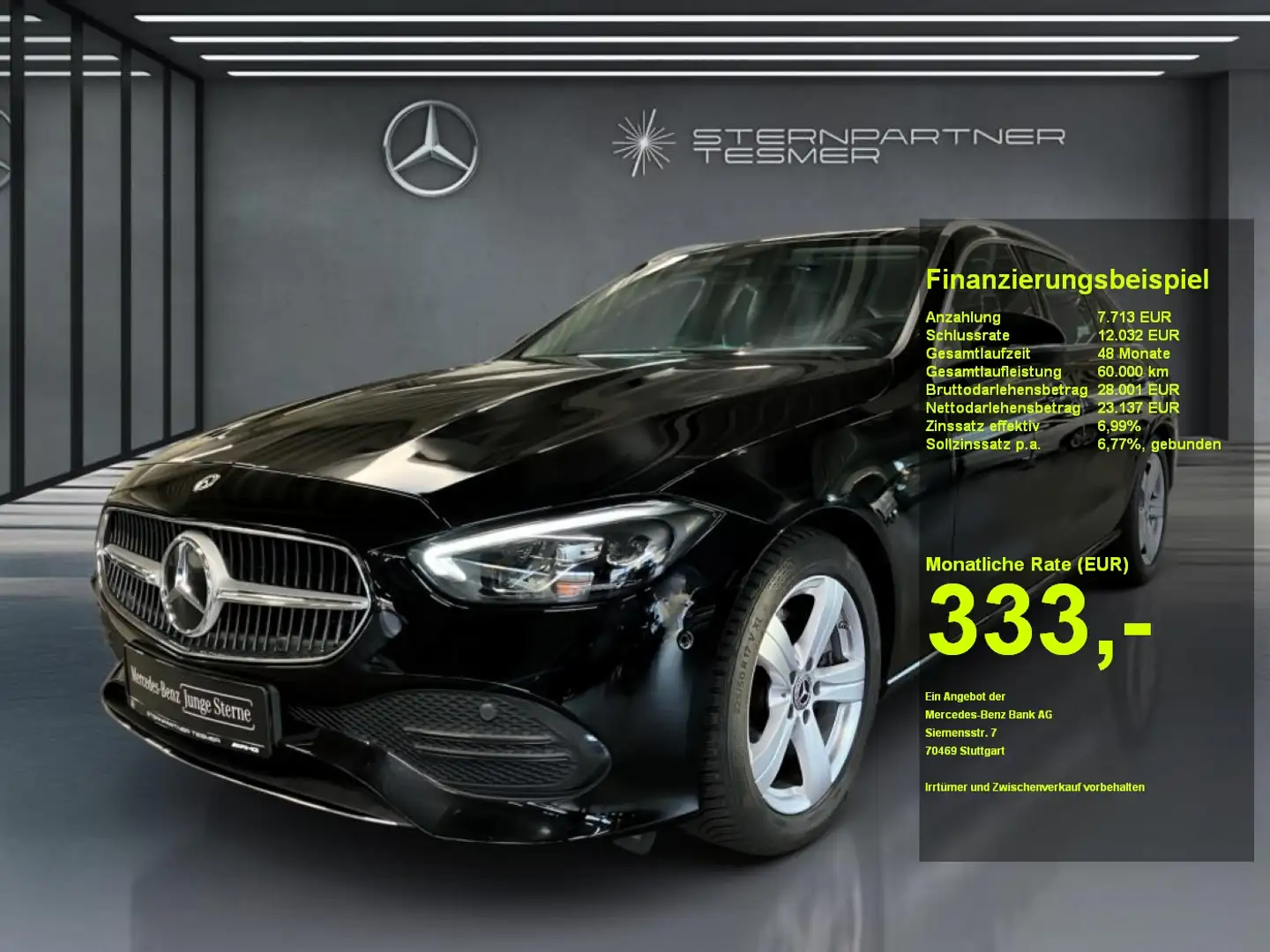 Mercedes-Benz C 220 d T AVANTGARDE+KAM+LED+AMBI+TOTW+DISTR+AHK Schwarz - 1