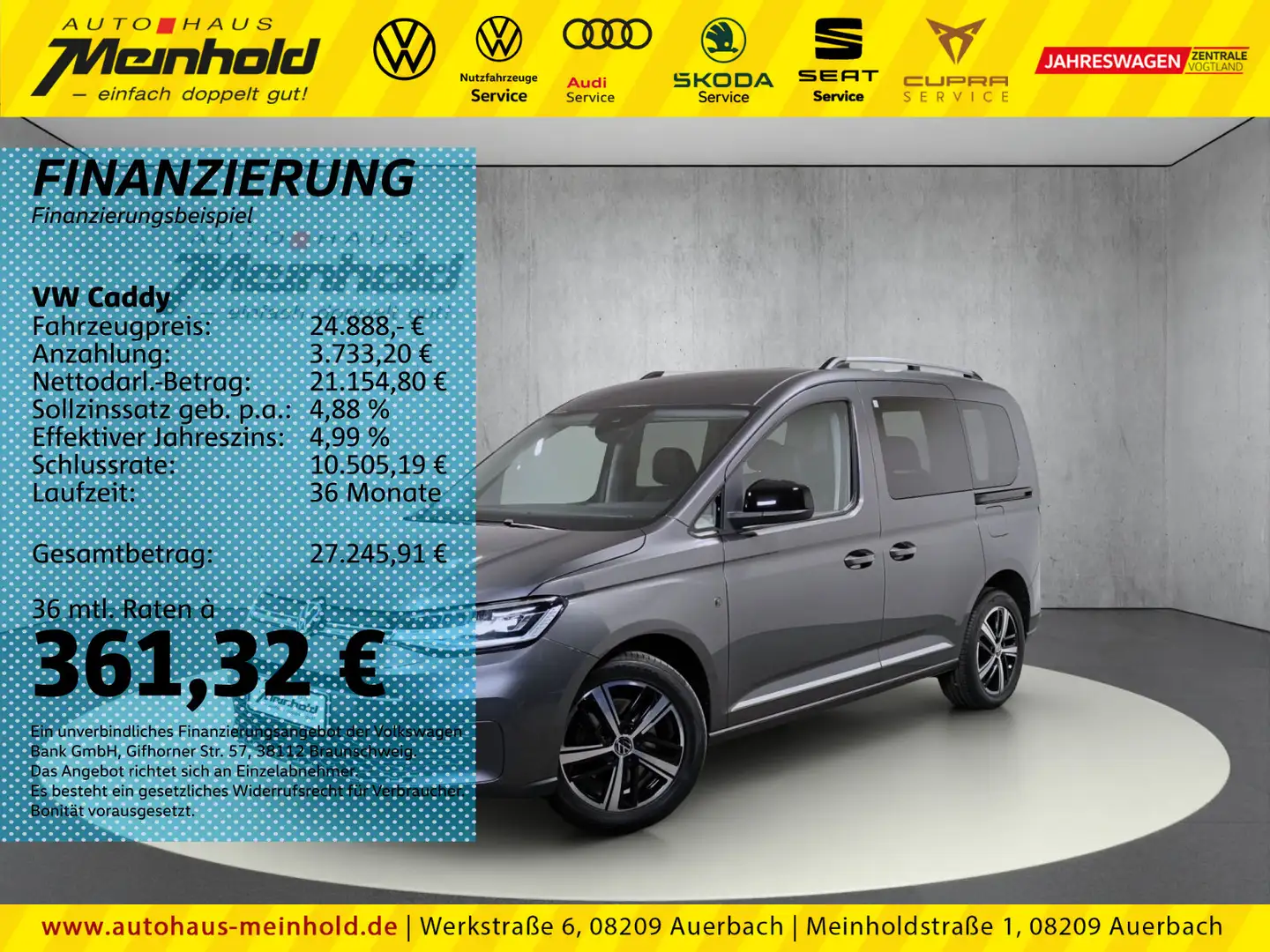 Volkswagen Caddy 1.5 TSI Style, Navi, LED, Sitzheizung Gris - 1