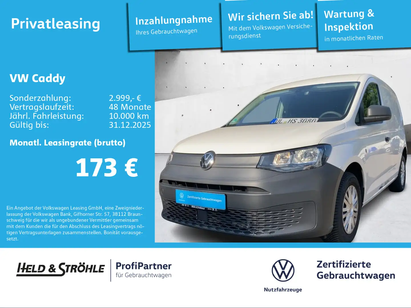Volkswagen Caddy Kasten 2.0 TDI AHK-VORB. DAB+ KLIMA  PDC Weiß - 1