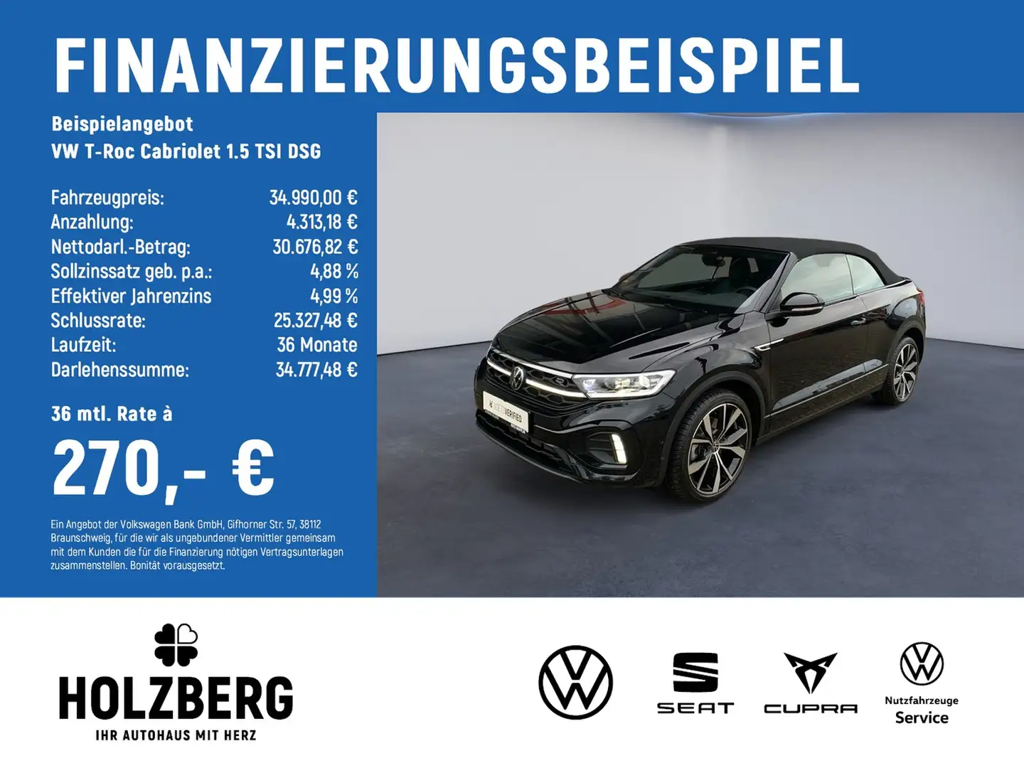 Volkswagen T-Roc Cabriolet 1.5 TSI DSG R-Line NAVI+MATRIX Noir - 2
