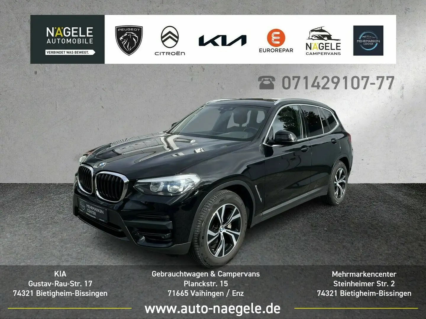 BMW X3 xDrive 20d Advantage|LED+Teilleder+Pano+SHZ Schwarz - 1