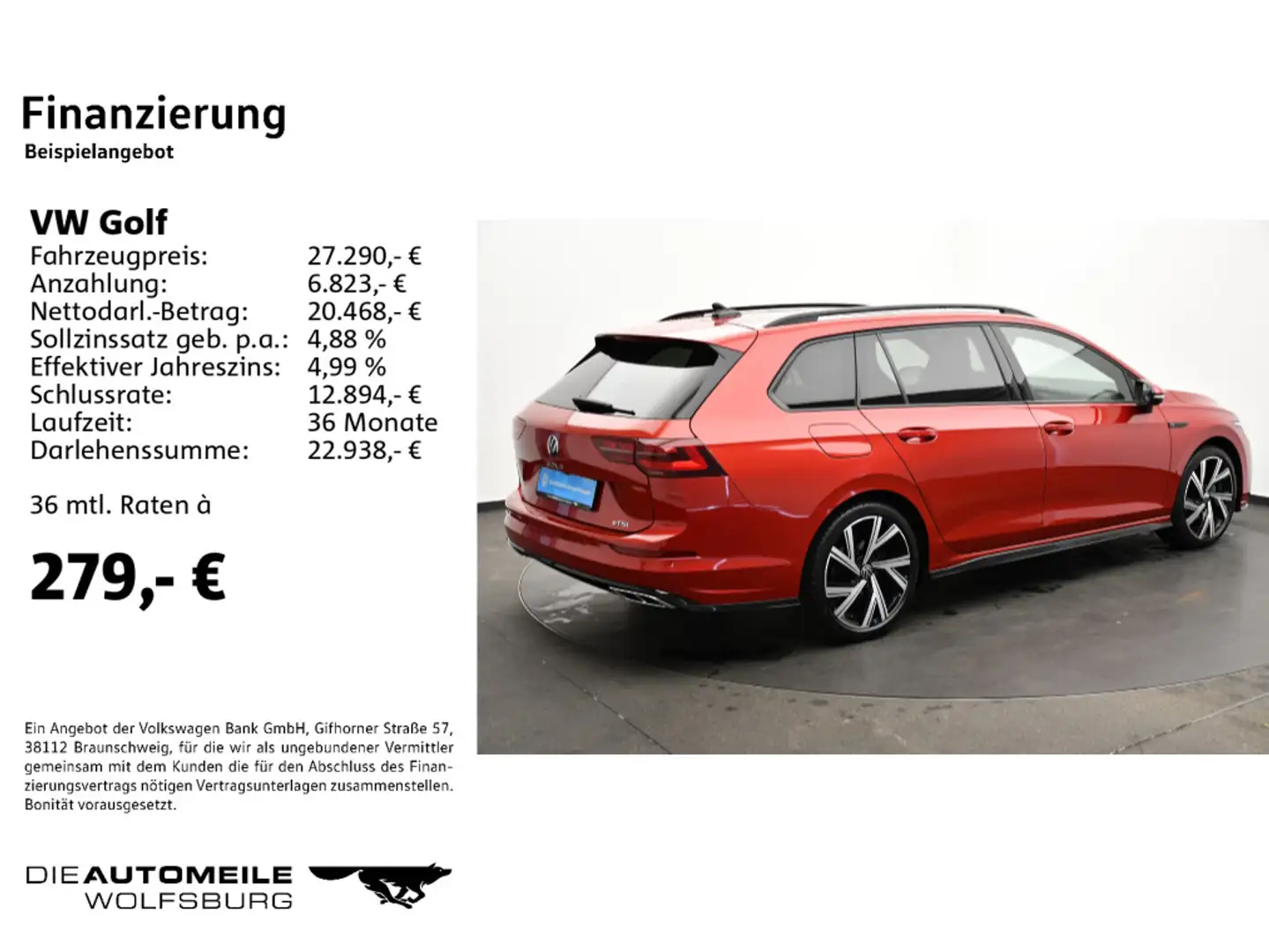 Volkswagen Golf Variant Golf 8 VIII Variant 1.5 eTSI R-Line Pano/AHK/ Ma Червоний - 2