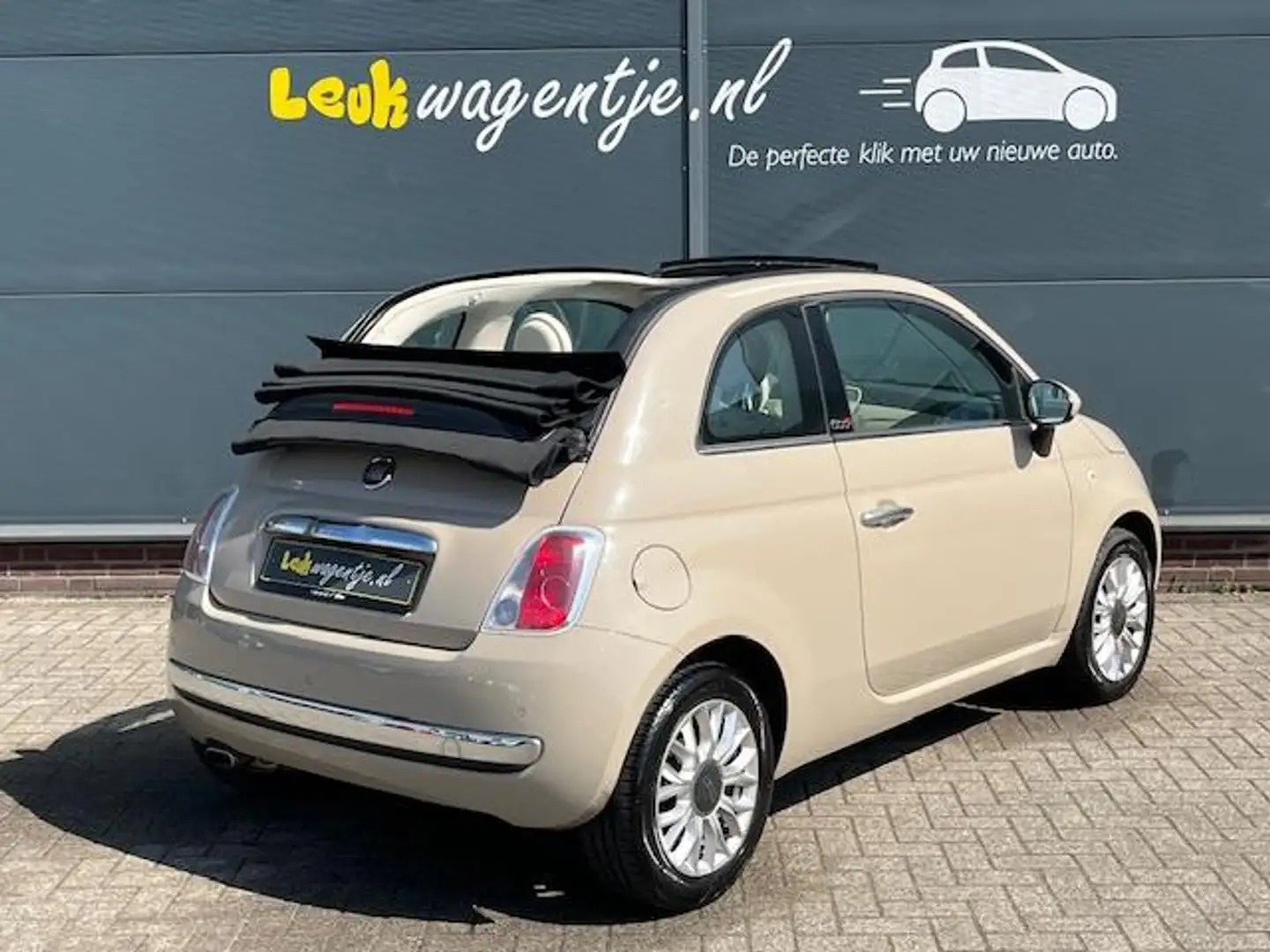 Fiat 500C 1.2 Lounge Cabrio *cappuccino *airco *p-sensor Marrón - 2