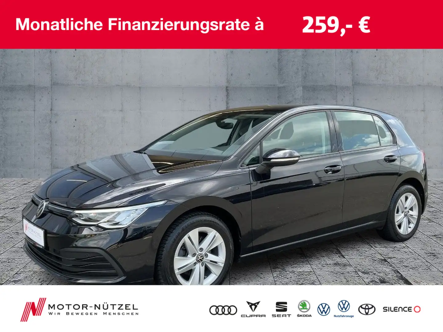 Volkswagen Golf VIII 2.0 TDI LIFE 5JG+LED+NAVI+SHZ+PLA+16" Schwarz - 1