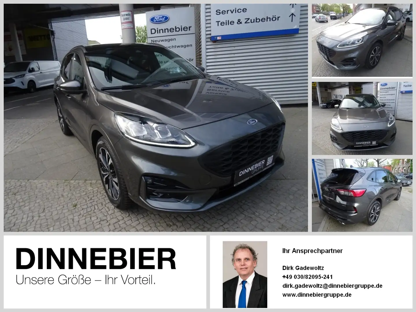 Ford Kuga ST-Line X LED+Glasdach+Kamera+Navi+SHZ Gris - 1