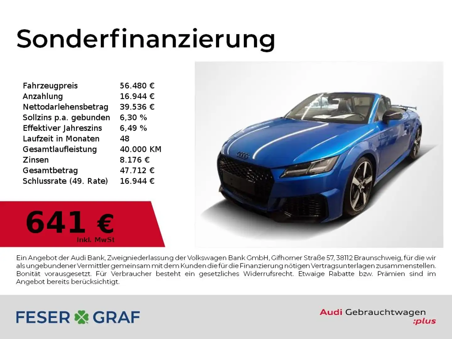 Audi TT RS Roadster 280km/h,RS-Sportabgas,B&O,Kamera,Navi,Led Blau - 1