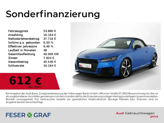 Audi TT RS Roadster 280km/h,RS-Sportabgas,B&O,Navi,Led