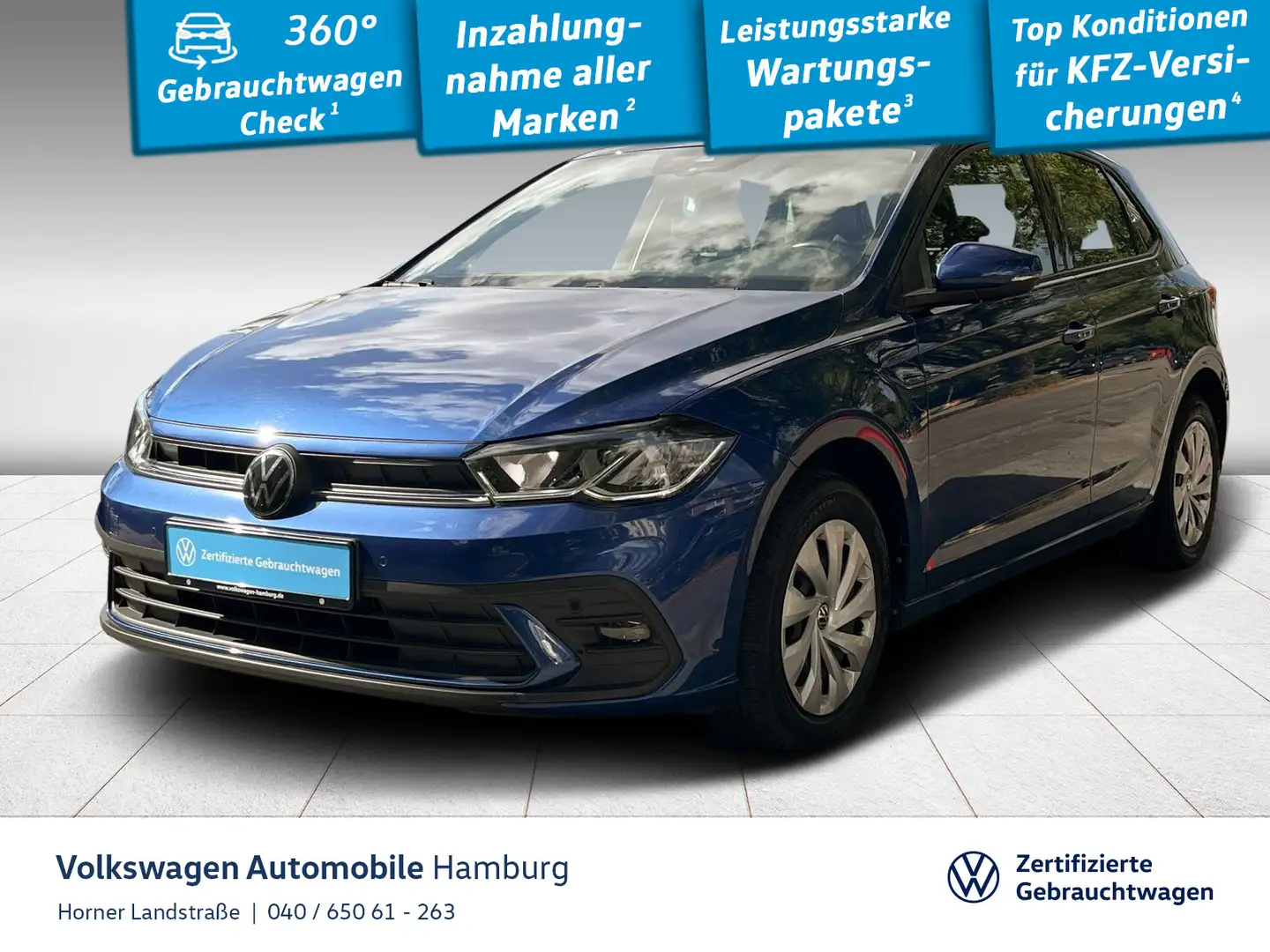 Volkswagen Polo Life 1.0 TSI Navi Einparkhilfe CarPlay Blau - 1