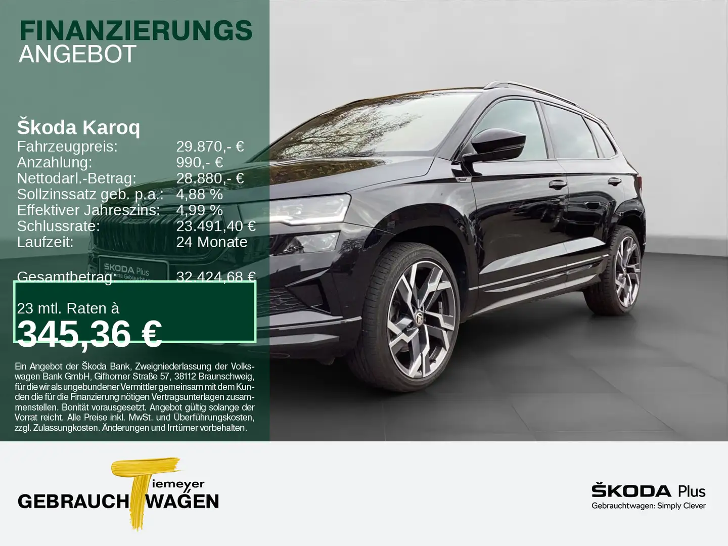 Skoda Karoq 2.0 TSI DSG SPORTLINE LM19 AHK ST.HEIZ KAM Nero - 1