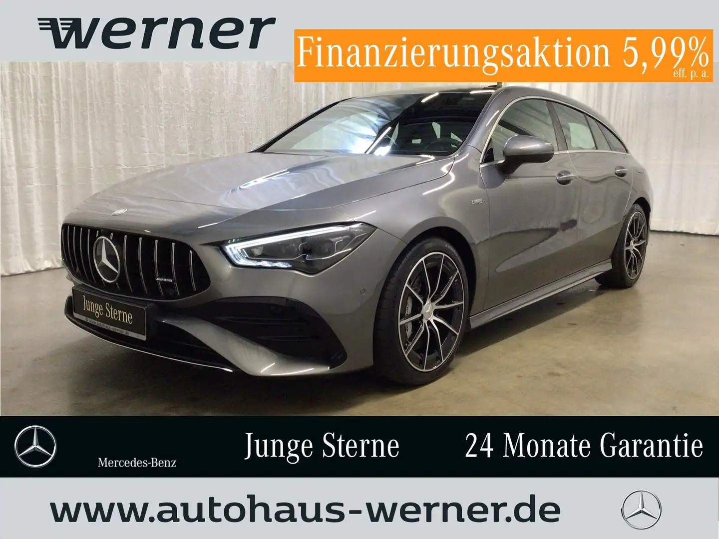 Mercedes-Benz MB CLA 35 AMG 4M SB PREMIUM AHK PANO MBEAM LEDER Gris - 1