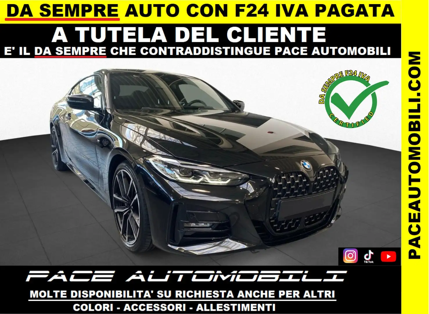 BMW 430 i XD TETTO MSPORT M-SPORT BLACK COCKPIT ACC PDC Nero - 1