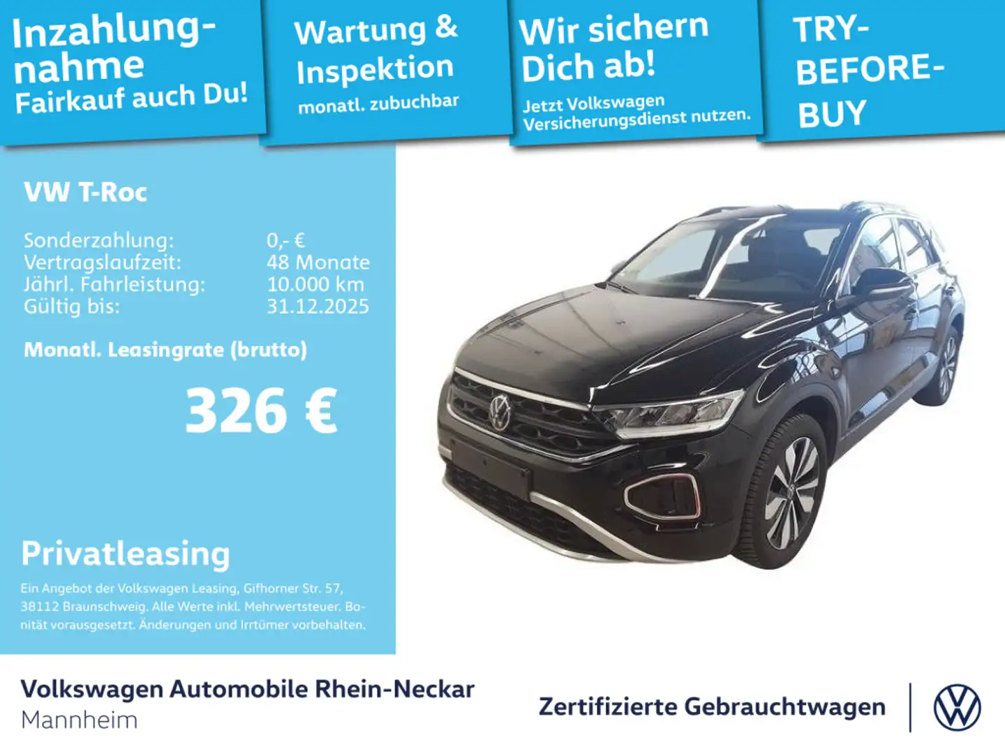 Volkswagen T-Roc 2.0 TDI GOAL DSG GAR 2029 Navi Kamera Stan Schwarz - 1