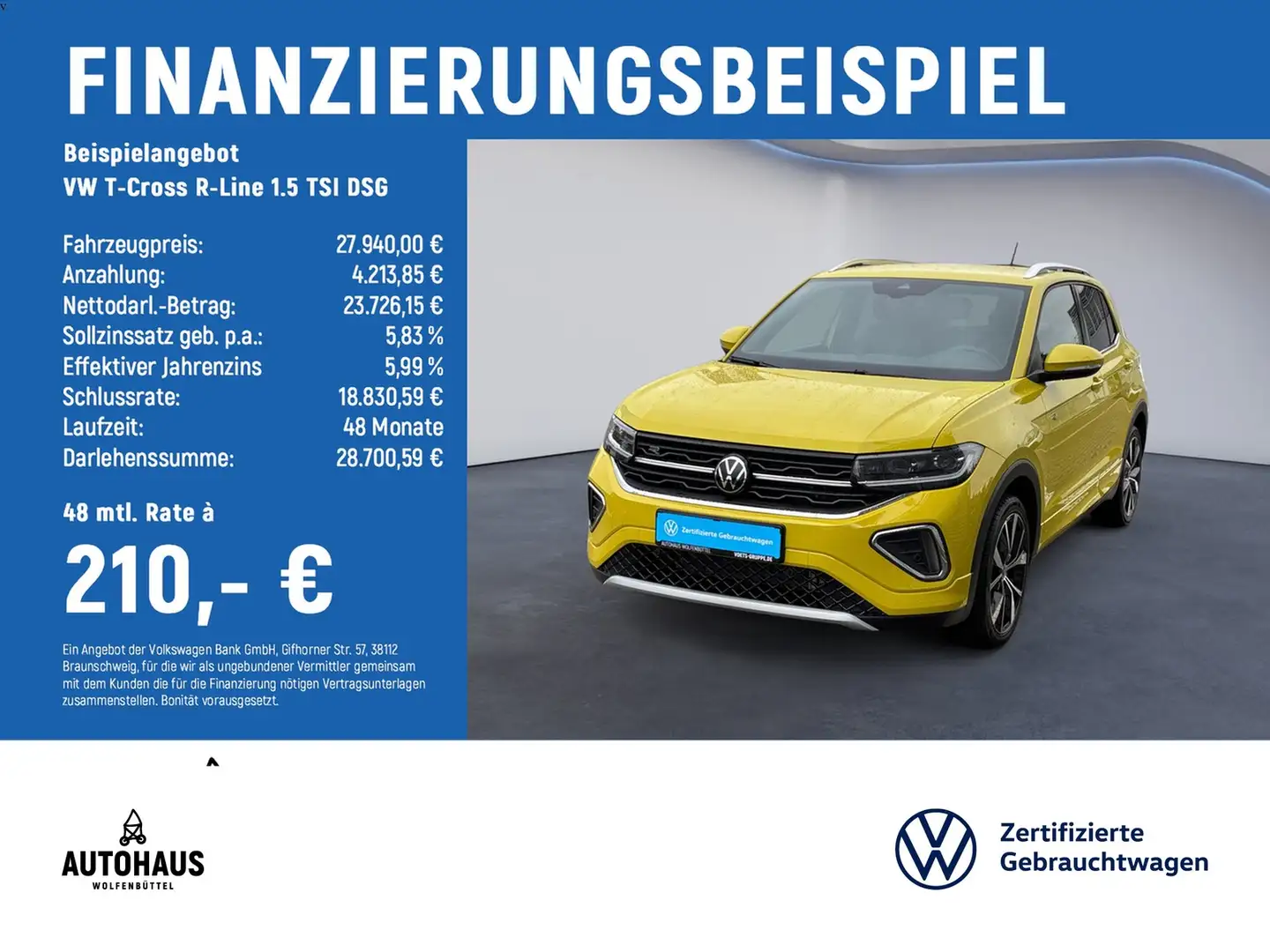 Volkswagen T-Cross R-Line 1.5 TSI DSG Jaune - 2