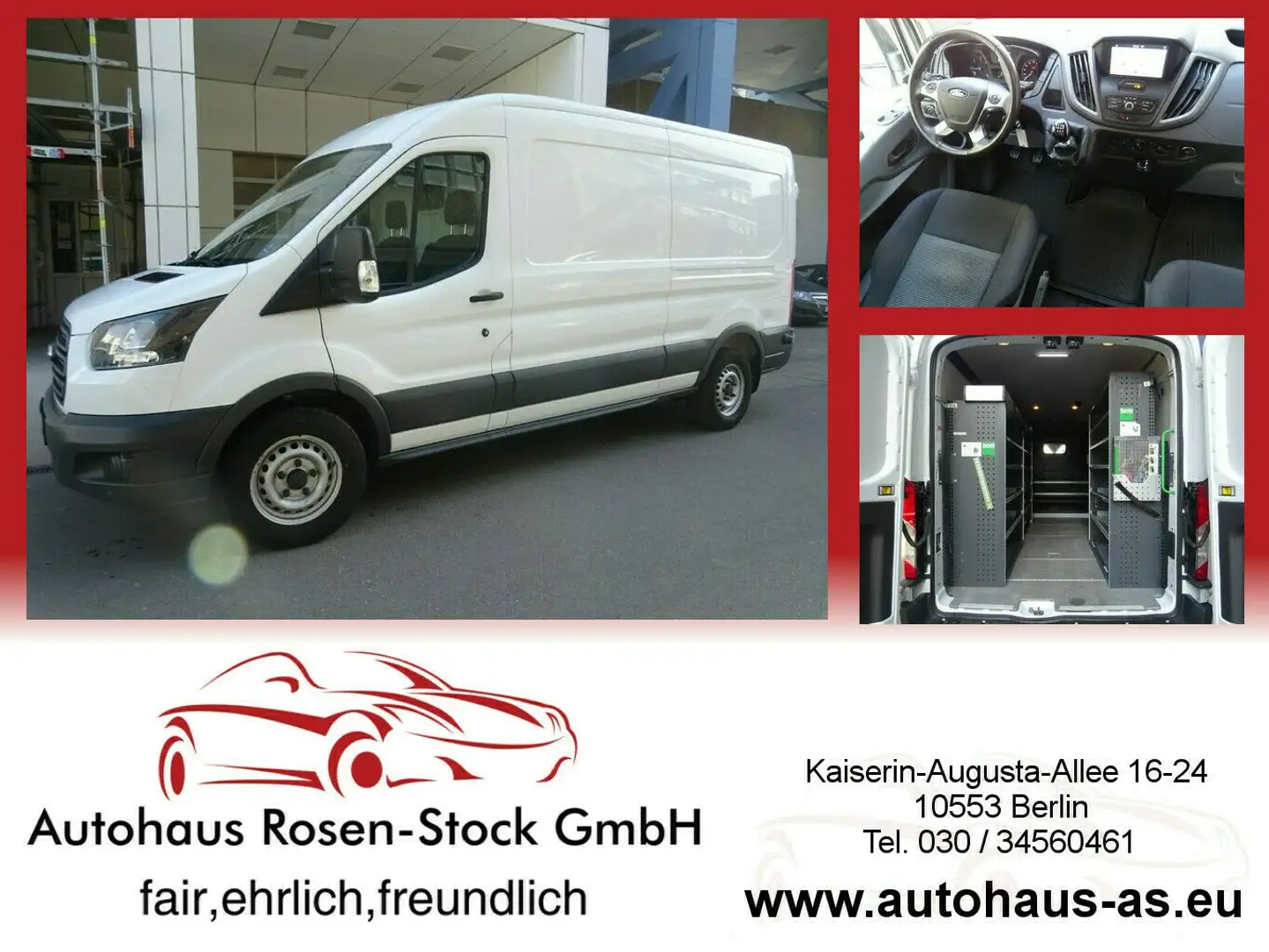 Ford Transit 350 TDCI 2,0 Diesel L3 FWD,Regalsystem,Navig,Klima Weiß - 1