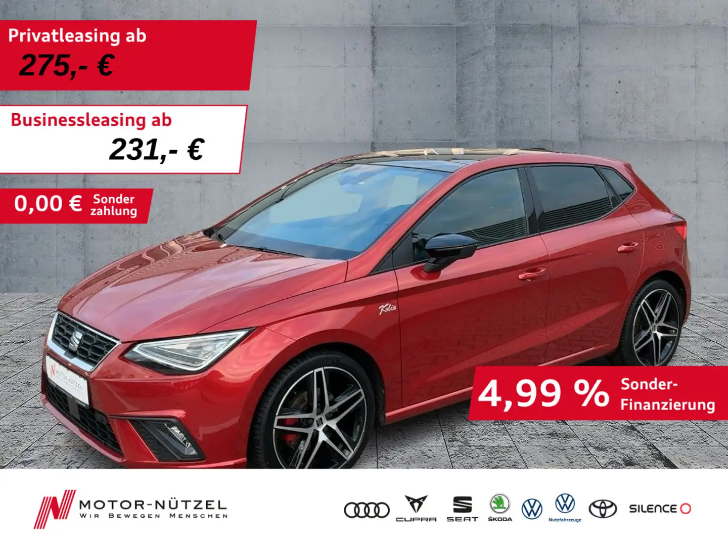 SEAT Ibiza 1.5 TSI DSG FR-LINE LED+NAV+PANO+DAB+BEATS Rouge - 1