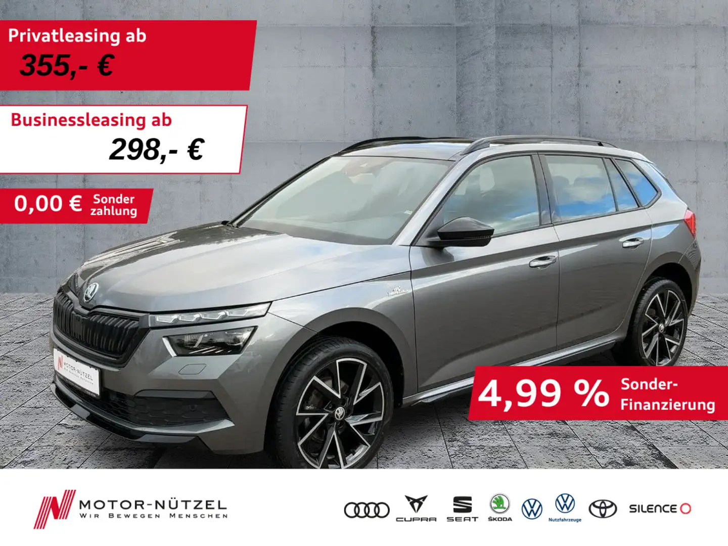 Skoda Kamiq 1.5TSI DSG MONTE CARLO LED+NAV+ACC+PANO+VC Gris - 1