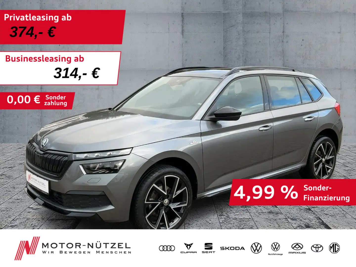 Skoda Kamiq 1.5TSI DSG MONTE CARLO LED+NAV+ACC+PANO+VC Grau - 1