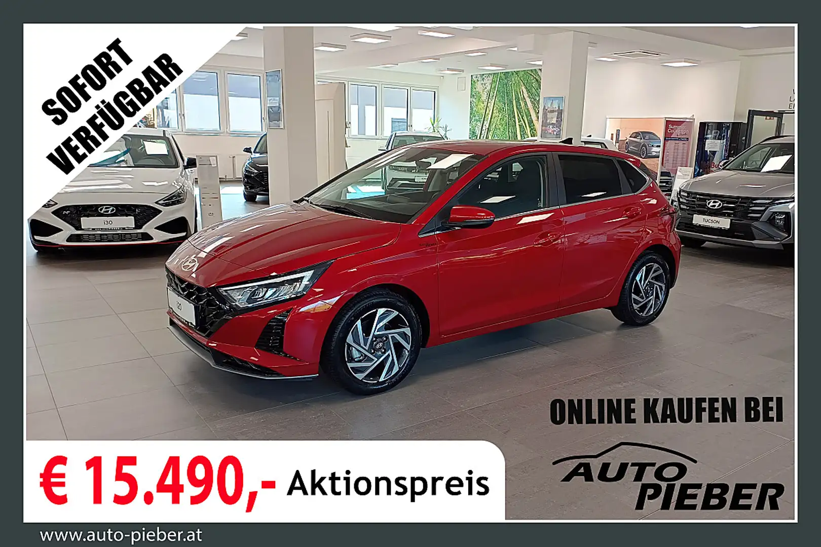 Hyundai i20 1,2 MPI GO! PLUS *LED*Navi*RFK* Rot - 1