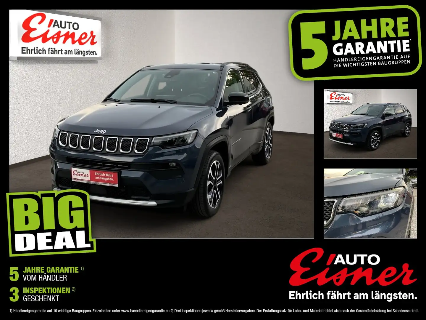 Jeep Compass 1.3 Limited 2xKlima AUT Facelift Kam. Blau - 1