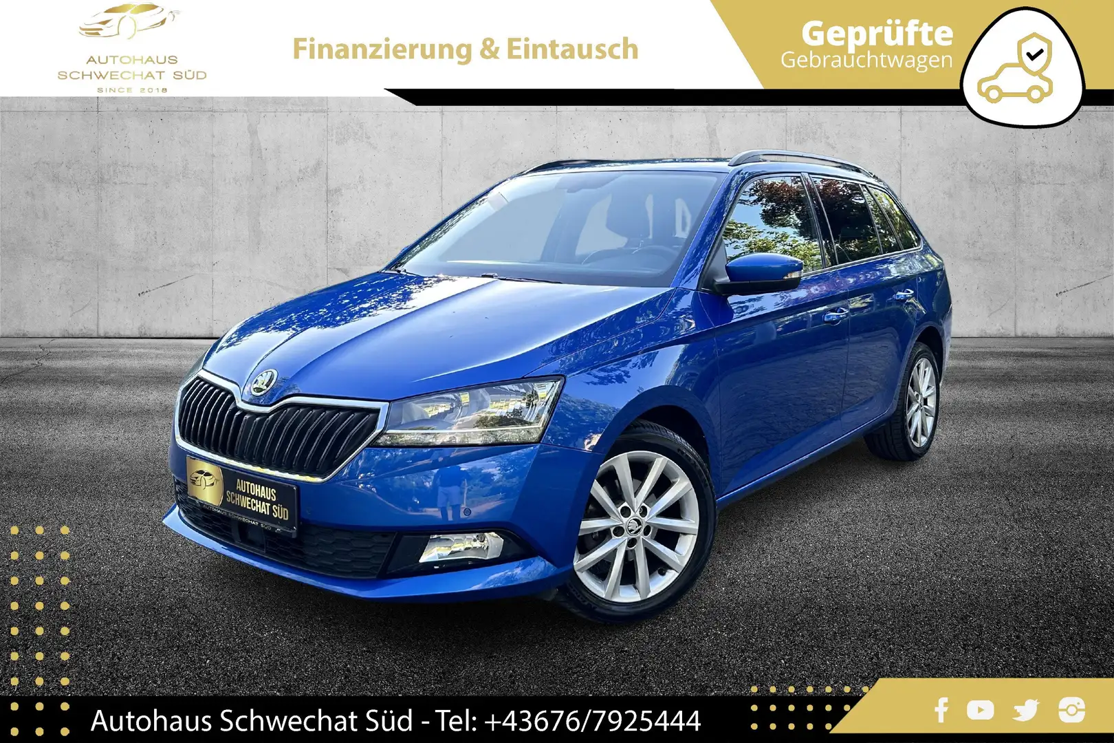 Skoda Fabia Style 1,0 TSI //1.BESITZ//KLIMAAUTO//PICKERL//PDC Blau - 1