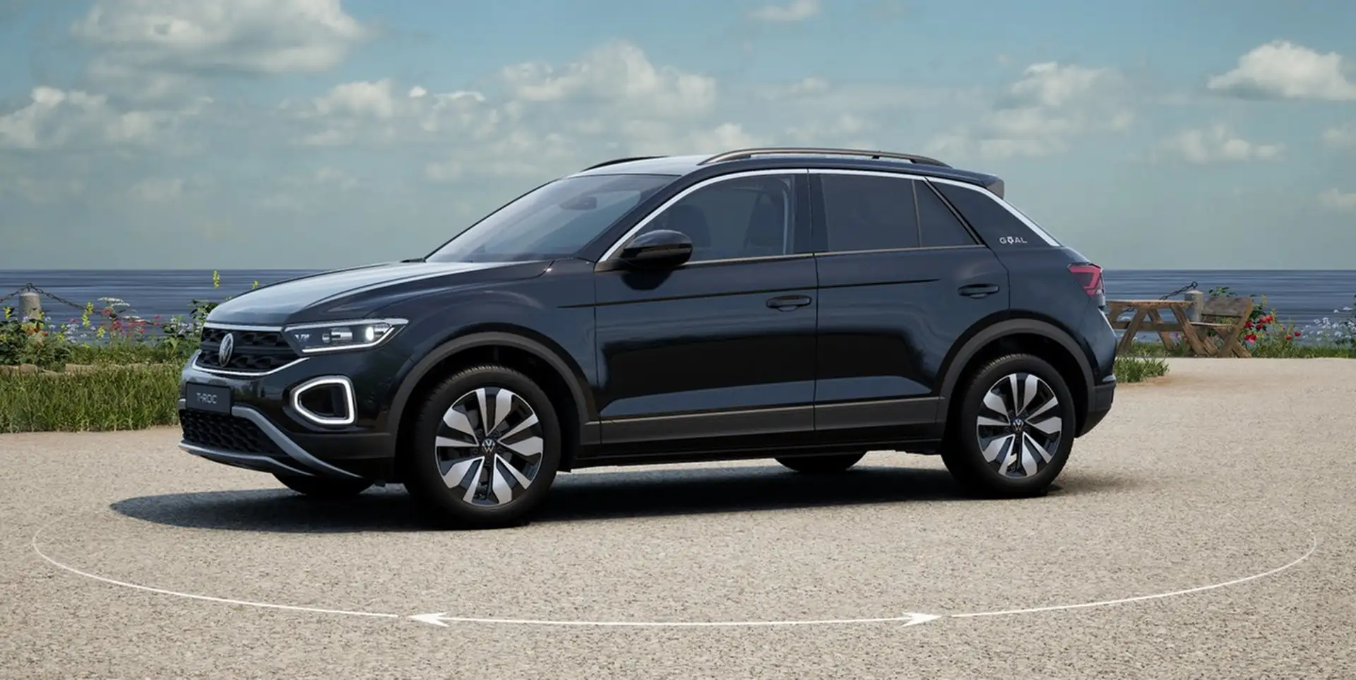 Volkswagen T-Roc 1.0 TSI Goal LED+ VIRTUAL NAVI Schwarz - 2