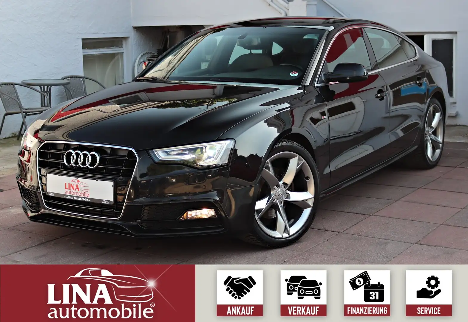 Audi A5 2.0 TDI S-Line 2Hd*NaviMMI*Leder*BiXen*19Zoll Noir - 1