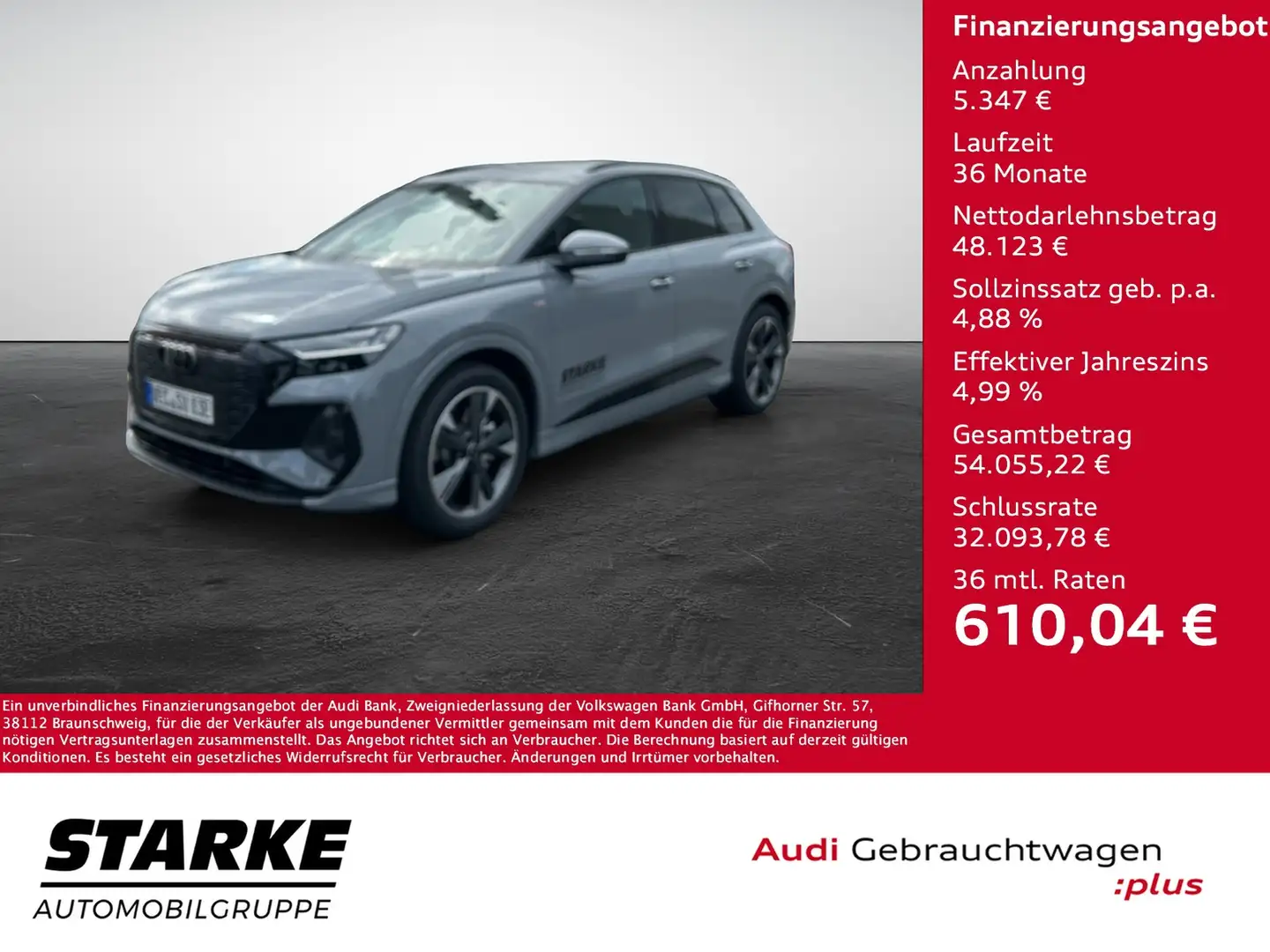 Audi Q4 e-tron 45 S line Grau - 1