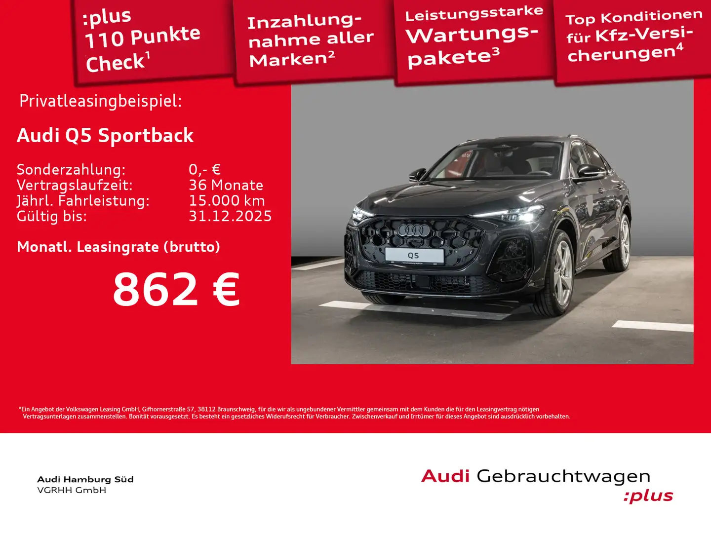 Audi Q5 TDI qu. S tronic S LINE/360°/TECH+ Grau - 1