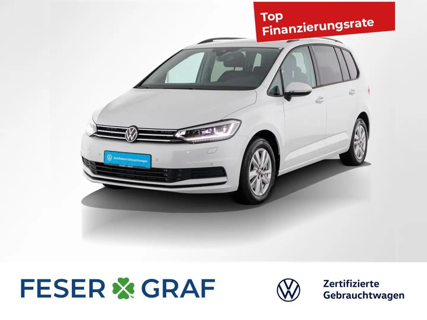Volkswagen Touran 1.5TSI Comfortline DSG AHK LED RearView 7Sitze Weiß - 1
