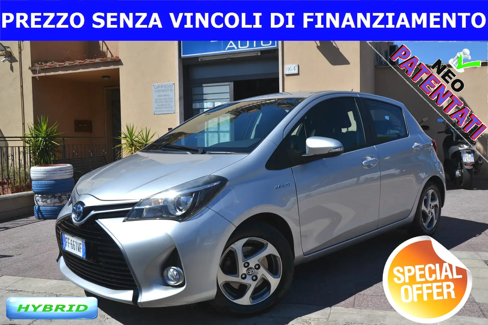 Toyota Yaris 1.5 HYBRID ACTIVE **KM77000**OK NEOPATENTATI** Argent - 1