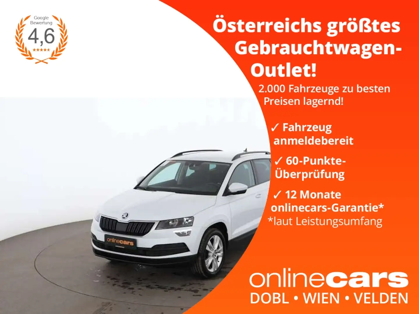 Skoda Karoq 2.0 TDI Style 4x4 Aut AHK NAVI SITZHZG PDC Weiß - 1